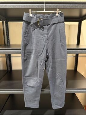A.L.C. Slate Gray Straight-Leg Belted Pants